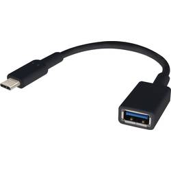 Renkforce USB kabel USB 3.2 Gen1 (USB 3.0 / USB 3.1 Gen1) USB-C ® zástrčka, USB-A zásuvka 0.15 m černá s funkcí OTG, pozlacené kontakty RF-4455819