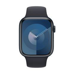 Apple Watch Series 9 GPS + Cellular 45 mm hliníkový plášť sportovní náramek Midnight (půlnoční čerrná) M/L
