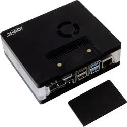 Joy-it RB-MULTIMEDIACASE01 SBC skříň Vhodné pro (vývojové sady): Raspberry Pi® snímatelný kryt GPIO, včetně aktivního chladiče, včetně magnetického uzávěru