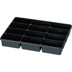 plastová krabička na malé součástky 815351, přihrádek: 12, 335 x 235 x 50 , černá