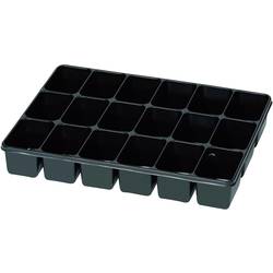 plastová krabička na malé součástky 815355, přihrádek: 18, 335 x 235 x 50 , černá