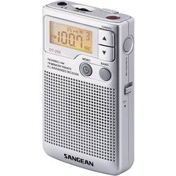 Sangean Pocket 250 DT-250 kapesní rádio, FM, AM, FM, zámek klávesnice, stříbrná