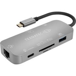 Terratec CONNECT C8 USB-C® (USB 3.1) Multiport hub šedá