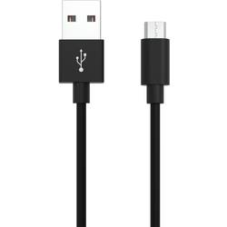 Ansmann USB kabel USB 2.0 USB-A zástrčka, USB Micro-B zástrčka 2.00 m černá hliníková zástrčka, krytí TPE 1700-0077