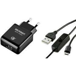 VOLTCRAFT QCP-3000 USM USB nabíječka Vhodné pro (vývojové sady): Raspberry Pi® Výstupní proud (max.) 3000 mA 1 x micro USB 2.0 zástrčka B s vypínačem, Qualcomm