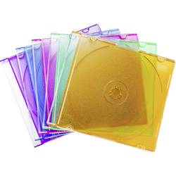 Basetech obal na CD BT-2267606 1 CD/DVD/Blu-Ray modrá, zelená, oranžová, růžová, purpurová plast 10 ks