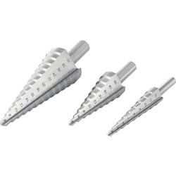 TOOLCRAFT HSS sada stupňovitého vrtáku 3násobný 4 - 20 mm, 4 - 12 mm, 6 - 30 mm 6 mm, 8 mm, 10 mm
