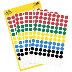 Avery-Zweckform 3090 popisovače etiket Ø 8 mm červená, zelená, žlutá, modrá, černá, bílá 416 ks trvalé papír