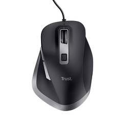 Trust FYDA ergonomická myš kabelový optická černá 6 tlačítko 5000 dpi ergonomická