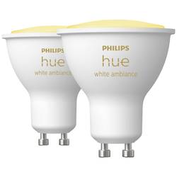 Philips Lighting Hue LED žárovka (sada 2 ks) 871951434012100 Energetická třída (EEK2021): G (A - G) Hue White Ambiance GU10 Doppelpack 2x350lm GU10 8.6 W teplá