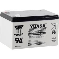 Yuasa REC14-12 YUAREC1412 olověný akumulátor 12 V 14 Ah olověný se skelným rounem (š x v x h) 151 x 97 x 98 mm plochý konektor 6,35 mm nepatrné vybíjení,