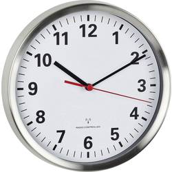 TFA Dostmann 60.3529.02 DCF nástěnné hodiny 22 cm x 4.5 cm, hliník, tiché hodiny (bez tikání) , funkce úspory energie