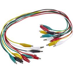 VOLTCRAFT KS-540/0.5 sada měřicích kabelů [krokosvorka - krokosvorka] 0.54 m, černá, červená, žlutá, zelená, bílá, 1 sada
