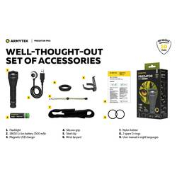 ArmyTek Predator Pro Warm F07301W LED kapesní svítilna napájeno akumulátorem 1400 lm 136 g