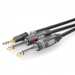 Sommer Cable HBA-3S62-0300 jack audio kabel [1x jack zástrčka 3,5 mm - 2x jack zástrčka 6,3 mm (mono)] 3.00 m černá