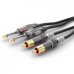 Sommer Cable HBA-62C2-0300 jack / cinch audio kabel [2x jack zástrčka 6,3 mm (mono) - 2x cinch zástrčka] 3.00 m černá