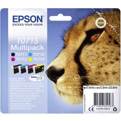 Epson Ink T0715 originál kombinované balení černá, azurová, purppurová, žlutá C13T07154012