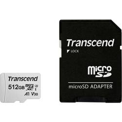 Transcend Premium 300S paměťová karta microSDXC 512 GB Class 10, UHS-I, UHS-Class 3, v30 Video Speed Class, A1 Application Performance Class vč. SD adaptéru