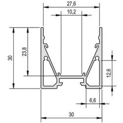 Barthelme 62399811 62399811 hliník, (d x š x v) 1000 x 30 x 30 mm, 1 ks