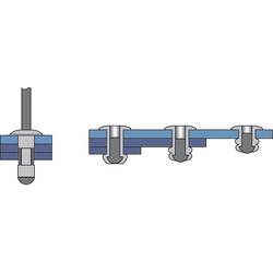 Bralo 1100004013 slepý nýt (Ø x d) 4 mm x 13 mm ocel hliník 250 ks