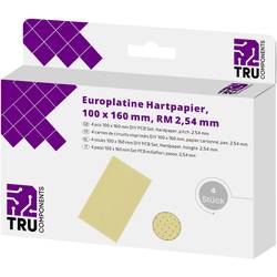 TRU COMPONENTS eurodeska bez CU vložky tvrzený papír (d x š) 160 mm x 100 mm 35 µm Rastr (rozteč) 2.54 mm Množství 4 ks