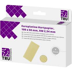 TRU COMPONENTS eurodeska bez CU vložky tvrzený papír (d x š) 100 mm x 50 mm 35 µm Rastr (rozteč) 2.54 mm Množství 4 ks