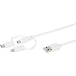 Vivanco Nabíjecí kabel USB USB 2.0 USB-A zástrčka, USB-C ® zástrčka, Apple Lightning konektor, USB Micro-B zástrčka 1.00 m bílá oboustranně zapojitelná
