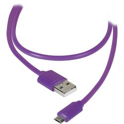 Vivanco USB kabel USB 2.0 USB-A zástrčka, USB Micro-B zástrčka 1.20 m fialová 36255