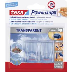 tesa POWERSTRIPS® Lepicí háček velký transparentní Množství: 2 ks