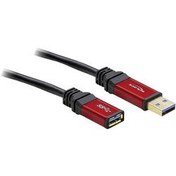Delock USB kabel USB 3.2 Gen1 (USB 3.0 / USB 3.1 Gen1) USB-A zástrčka, USB-A zásuvka 2.00 m červená, černá pozlacené kontakty, UL certifikace 82753