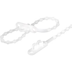 TRU COMPONENTS 1592904, TC-KTV145203, kuličkový pásek stahovací, 2 mm, 145 mm, přírodní, s dvojitou hlavou, 100 ks