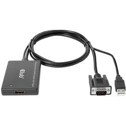 club3D CAC-1720 HDMI / USB / VGA adaptér [2x VGA zástrčka, USB zástrčka (M) - 1x HDMI zásuvka] černá High Speed HDMI, s USB, lze šroubovat, pozlacené kontakty