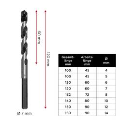 kwb 050670 chrom-molybdenová ocel vrták do betonu 7 mm Celková délka 120 mm šestihran 1 ks