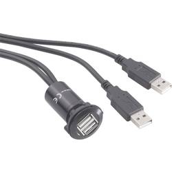 Dvojitý USB vestavný konektor TRU COMPONENTS N/A 1229322, černá, 1 ks