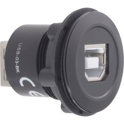 TRU COMPONENTS USB-03-BK USB vestavný konektor zásuvka, vestavná Zásuvka USB typ B ⇔ zásuvka USB typ A Množství: 1 ks