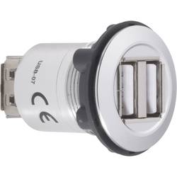 TRU COMPONENTS USB-07 Dvojitý USB vestavný konektor zásuvka, vestavná 2x USB zásuvka typ A ⇔ 2x zásuvka USB typ A Množství: 1 ks