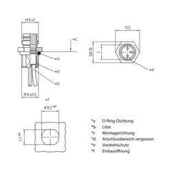 Lutronic 0830 04 T8CW 0,5m vestavný zástrčkový konektor pro senzory - aktory, 1227, piny: 4, 0.50 m, 1 ks