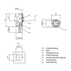 Lutronic 0820 03 T8CW 0,5m vestavný zástrčkový konektor pro senzory - aktory, 1222, piny: 3, 0.50 m, 1 ks