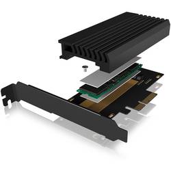 ICY BOX IB-PCI214M2-HSL, PCIe-Karte, 1x M.2 PCIe (NVMe) SSD zu PCIe 4.0 x4 über M-Key 1 port Řadič M.2 PCIe x4 Vhodný pro (SSD): M.2 PCIe NVMe SSD Pasivní