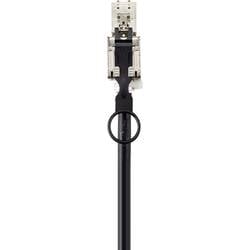 Renkforce RF-4538214 RJ45 síťové kabely, propojovací kabely CAT 6A S/FTP 0.25 m černá se stahovacím kroužkem pro odblokování 1 ks
