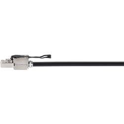 Renkforce RF-4538214 RJ45 síťové kabely, propojovací kabely CAT 6A S/FTP 0.25 m černá se stahovacím kroužkem pro odblokování 1 ks