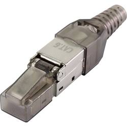 Renkforce RF-4538314, RJ45 konektor, zástrčka, rovná, černá (transparentní), 1 ks