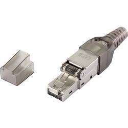 Renkforce RF-4538314, RJ45 konektor, zástrčka, rovná, černá (transparentní), 1 ks