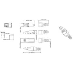 Renkforce RF-4538314, RJ45 konektor, zástrčka, rovná, černá (transparentní), 1 ks
