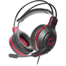 SpeedLink CELSOR Gaming Sluchátka Over Ear kabelová stereo černá/červená Dálkový ovladač, regulace hlasitosti, Vypnutí zvuku mikrofonu
