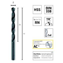 Alpen 0060100920100 HSS spirálový vrták 9.2 mm Celková délka 125 mm DIN 338 10 ks