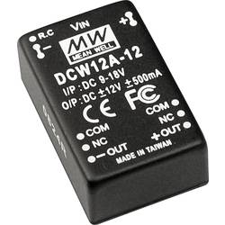 Mean Well DCW12A-12 DC/DC měnič napětí 12 W Počet výstupů: 2 x Obsah 1 ks