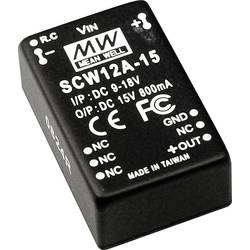 Mean Well SCW12A-15 DC/DC měnič napětí 12 W Počet výstupů: 1 x Obsah 1 ks