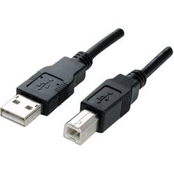 Manhattan USB kabel USB 2.0 USB-A zástrčka, USB-B zástrčka 3.00 m černá pozlacené kontakty, UL certifikace 333382-CG