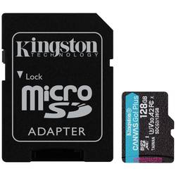Kingston Canvas Go! Plus paměťová karta microSD 128 GB Class 10 UHS-I vč. SD adaptéru